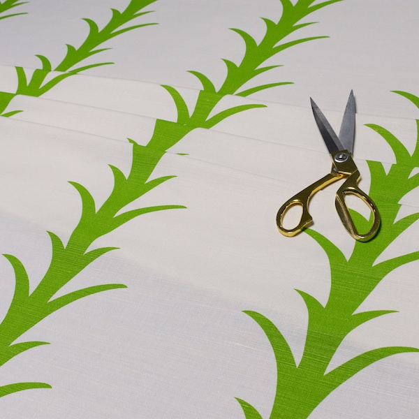 Schumacher - Acanthus Stripe - Leaf - Modern Minimalist Stylised Acanthus Scroll Fabric Per Metre