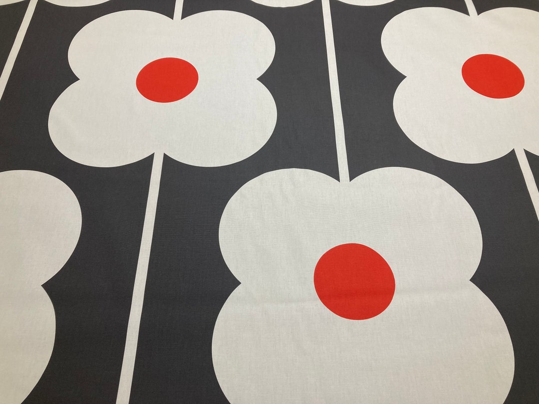 Orla Kiely Abacus Flower Tomato Fabric Buy per Metre Retro 1970's
