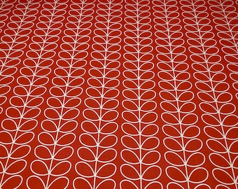 Orla Kiely - Linear Stem - Tomato - Fabric - Buy Per Metre - Retro 1970's Fabric