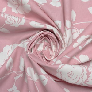 Clarke and Clarke - Studio G - Meadow - Rose - Trailing Floral Rose Leaf and Vine Fabric - Buy Per Metre