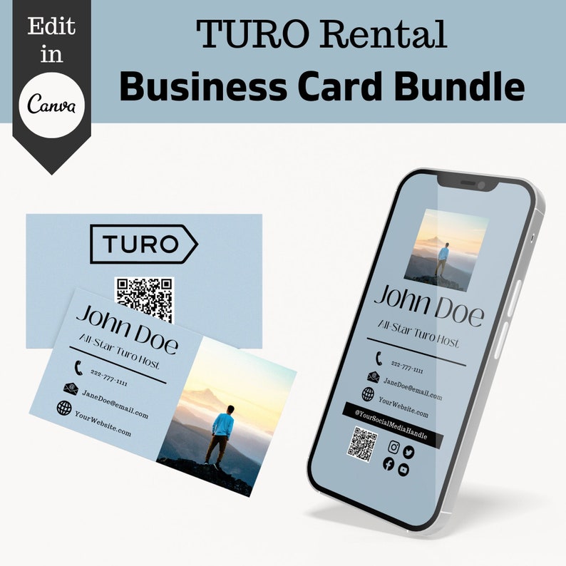 Turo Business Card Bundle Digital Business Cards Turo Host Etsy