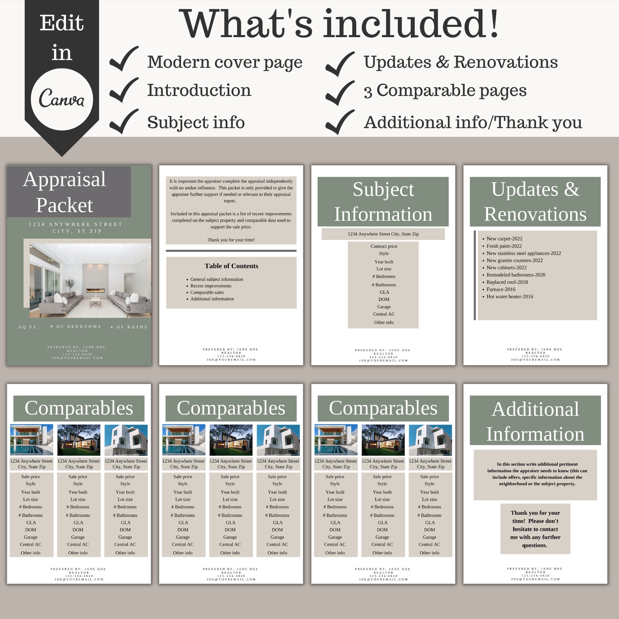 Appraisal Packet Real Estate Agent Template Comparative Market Appraisal Packet Real Estate Agent Template Comparative Market