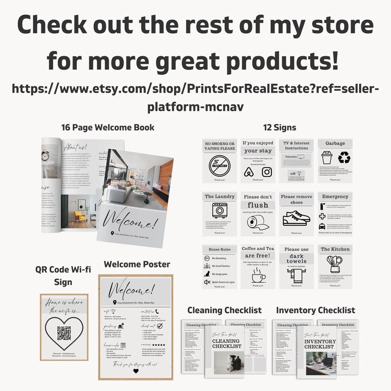 Shortterm Rental Inventory Checklist, Vacation Rental Cheklist, Stocking Cheklist, Beginner