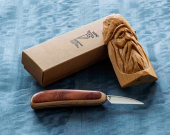 Knife, Whittling Knife(With Leather Cover), Woodcarving Knife, Wood Carving Knife, Woodworking Knife, 2 Inch Blade, Sculpture Knife