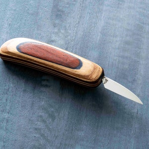 Woodcarving KnifeWith Leather Sheath, Wood carving, Wood carving knife, Knife, 1.5 Inch Blade, Sculpture Knife, Wood Carving Tools image 2