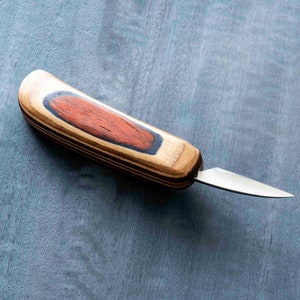 Woodcarving KnifeWith Leather Sheath, Wood carving, Wood carving knife, Knife, 1.5 Inch Blade, Sculpture Knife, Wood Carving Tools image 3