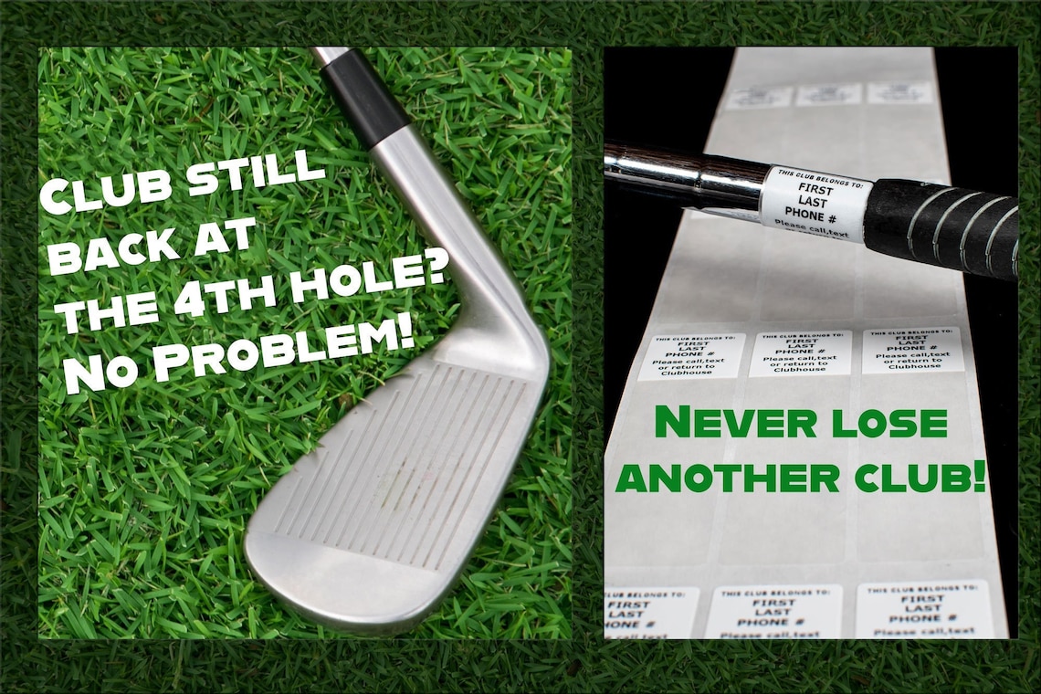 Personalized Name Label for Golf Club Identification Label Golf Club