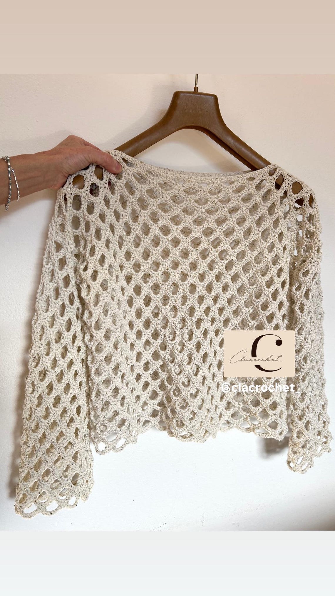 Openwork Top PDF Crochet Pattern + Videos Aura Top, Openwork Top, Mesh Top, Crochet ...