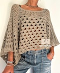 PDF Pattern SUNNY TOP crochet top, crochet sweater, crochet blouse, crochet openwork sweater, crochet women's sweater
