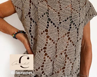 PDF Crochet Pattern + Videos Norah Top, Crochet Top Pattern, Lace Top, Instant Download