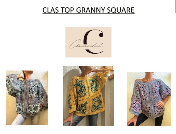 The Original PDF Crochet Pattern CLAS TOP Granny Square With