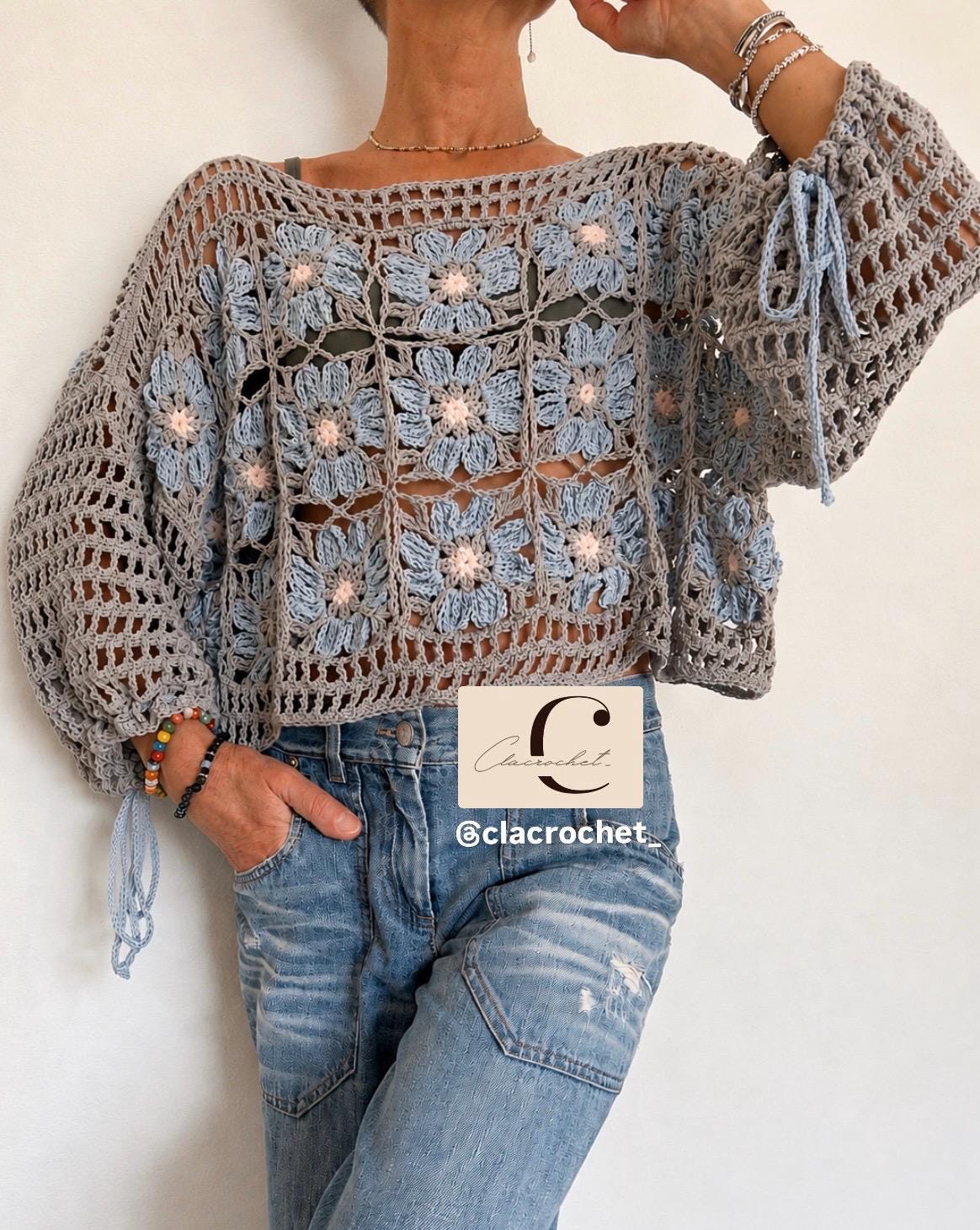 30 Mesh Sweater Crochet Patterns for Airy Layers, Pullovers, and Cardigans 29 Moonflower Mesh Top Crochet Pattern