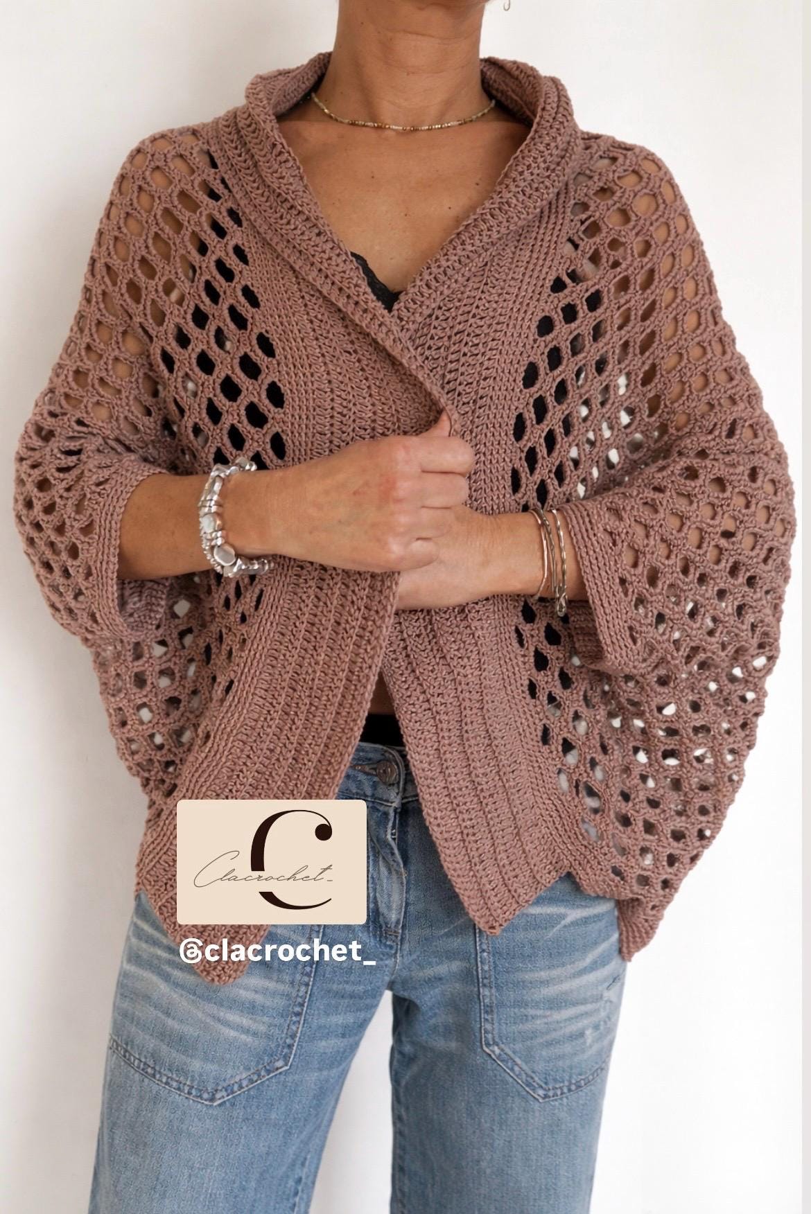Pdf Crochet Pattern With Videos Gaia Cocoon Cardigan, Crochet