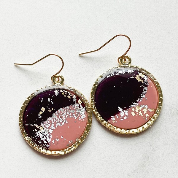 Circle Wine Earrings