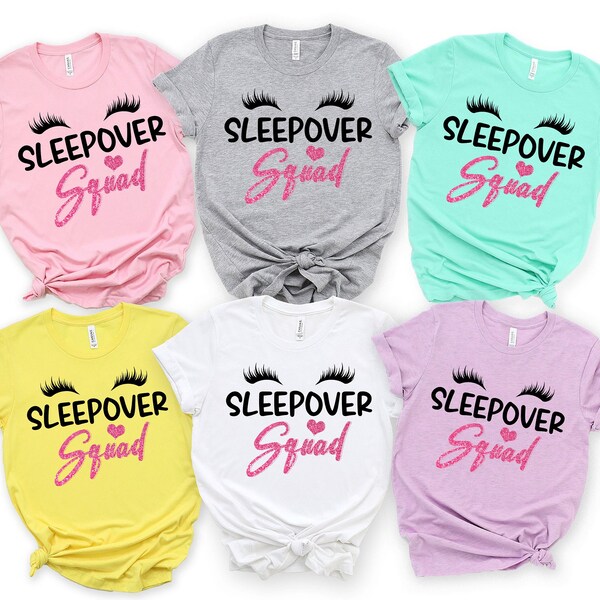 Sleepover Squad Shirt, Slumber Party Shirt, Slumber Party Squad Pajama Set, Girls Birthday Party, Matching Pajamas, Slumber Birthday