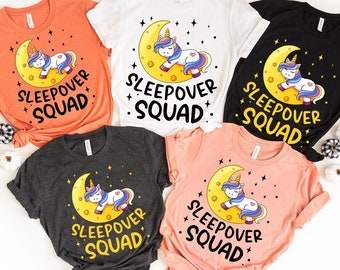 Unicorn Sleepover Squad Shirt, Slumber Party Squad Pajama Set, Girls Birthday Party, Slumber Party Shirt, Matching Pajamas, Slumber Birthday