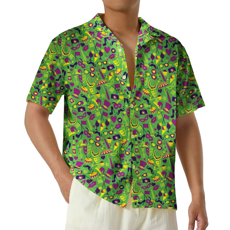 mardi gras hawaiian shirt