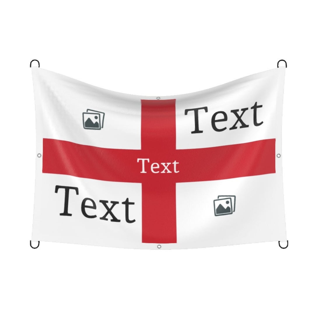 England Football Flag Personalised Custom Printed Euros Etsy UK