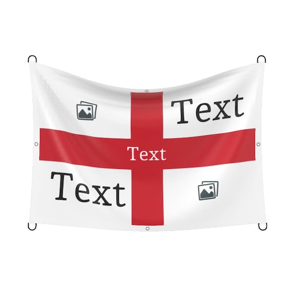 England Football Flag Personalised Custom Printed Euros