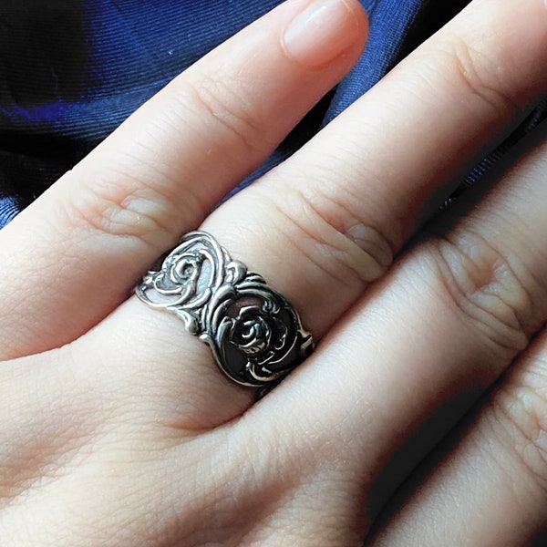 Art nouveau Ring 835 Silver floral antique ring