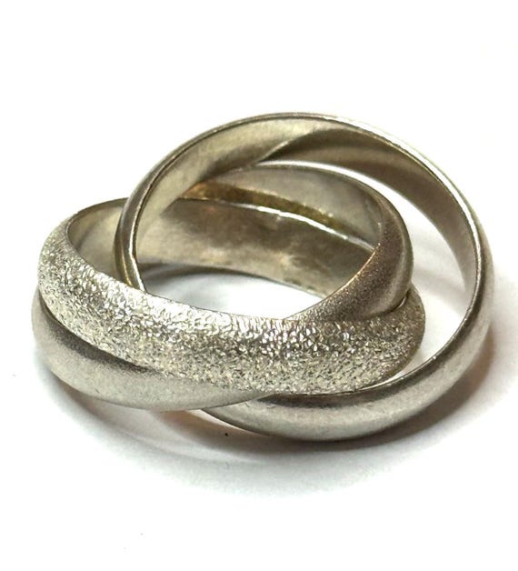 Trinity ring artisan massive ring 925 Sterling silver hand-crafted
