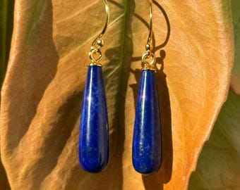 fijne lapis lazuli oorbellen 925 sterlingzilver ambachtelijk handgemaakt