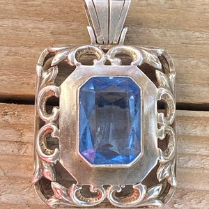 art deco pendant in silver antique pendant with spinell zdjęcie 5