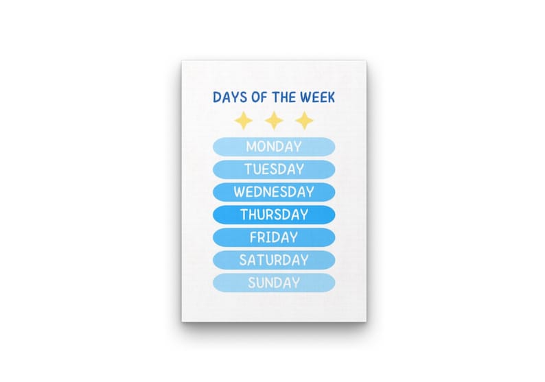 Days of the Week - Educational Poster for Kids - Classroom Visual ...