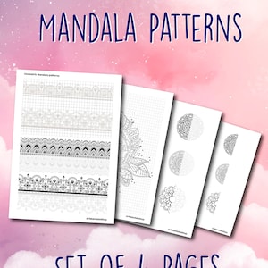 Set von PDF-Dateien - Mandala Übungsmuster. iPad freundlich. Für Entspannung und Freizeit. A4-Blätter und Sofort-Download