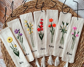 Personalisiertes Lesezeichen, handgesticktes Lesezeichen, Geschenk für Buchliebhaber