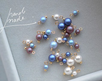 Dijes de perlas de vidrio diminutas, dijes de collar, pendientes de perla, colgante de gota de cuenta, colgante de piedra de nacimiento colgante, pendientes, collar, joyería, dije, 3 mm