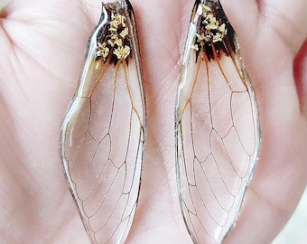 Ala de libélula en resina, joyería ética, sin matar, colgante de naturaleza preservada, colgante de resina conmemorativa, dijes de alas de mariposa