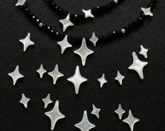 Natural shell, white mother-of-pearl, star-shaped DIY bracelet necklace earring accessories / findings materials, shell star.