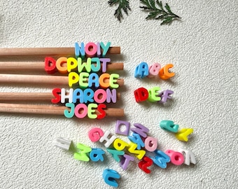 Light Large Hole Alphabet Beads – Perfect for Pencil Decor, Paracord Projects, Back to School Party Favors, DIY Name Bracelets