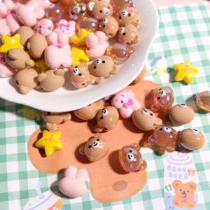 Acrylic Animal Craft Beads,Bunny Bead Bracelet,Bear Beads,Jewelry Making Accessories,Bracelet Earring Keychain Beads
