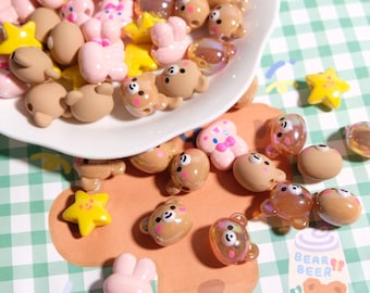 Acrylic Animal Craft Beads,Bunny Bead Bracelet,Bear Beads,Jewelry Making Accessories,Bracelet Earring Keychain Beads