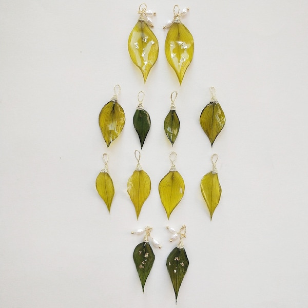 Real resin leaves,The best match for floral jewelry,,handmade jewelry necklace DIY material, Earrings accessories necklace bracelets charm