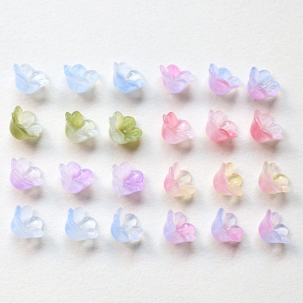 50PCS Lily of the Valley Glasses Beads  Resin Flower bud charm   Pendant Earring making DIY Bracelet necklace Handemade Jewelry Supplies