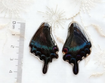 Abalorios de alas de mariposa auténticas, collares, pendientes y accesorios de joyería, elaborados artesanalmente con materiales naturales.