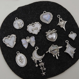 Ciondoli pendenti in argento 2pz, gioielli alla moda, stile punk, collana di gioielli fatti a mano materiale fai da te Orecchini accessori bracciali ciondoli
