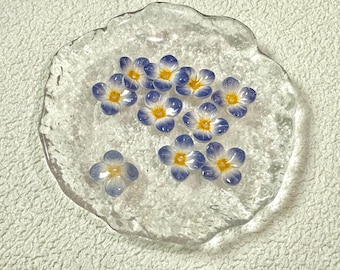 0.5" Acrylic flower charms , Tiny forget me not  flower. jewelry making supply,DIY Jewelry