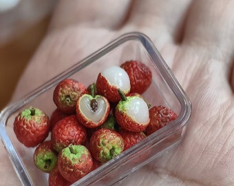 Litchi in miniatura, Cibo per case delle bambole, Cibo in miniatura, Cibo per bambole, Frutta e verdura in miniatura, Forniture per miniature Frutta per case delle bambole Decorazioni per la casa