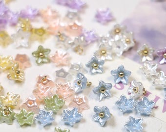 Mini  Star Resin Flower  for Crafts, Mini Trumpet Flowers,Jewelry Making, and DIY Projects