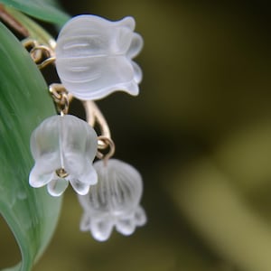 Lily of the Valley Beads，White Crystal Pendant Earring making DIY Bracelet necklace Handemade Jewelry Supplies,Bell Flower Beads.