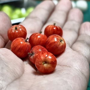 Miniature apple , Dollhouse food, Food for dollhouse, Mini food, Doll food, Miniature fruits and vegetables, Miniatures