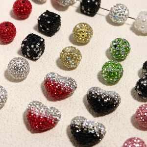 Crystal Rhinestone  Beads, Pave Clay Disco Ball Beads, Shamballa Crystal Beads,For Earrings Bracelet Necklace Jewelry