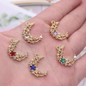 10PCS Magic Scepter, Moon Pendant，Sailor Moon Jewelry,earring pendant,Earring parts,DIY Jewelry Making