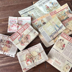 Miniature  Vintage  Newspaper ,Dollhouse Decor