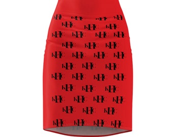 Women's Pencil Skirt/Red Skirt/Logo/Non Profit