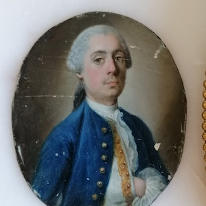 Miniatuurschilderij halflang portret van een heer - inclusief gratis verzending
